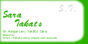 sara takats business card