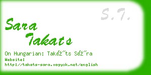 sara takats business card